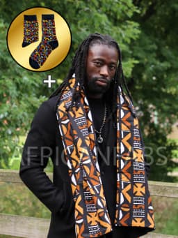 SET ÉCHARPE + CHAUSSETTES - Imprimé africain Echarpes d'hiver
