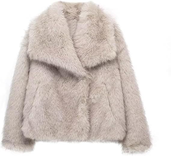 ZhuiKun Manteau en Fausse Fourrure pour Femme