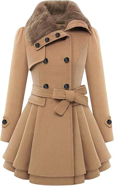 EFOFEI Femme Manteau à Capuche Blouson Chaud Col