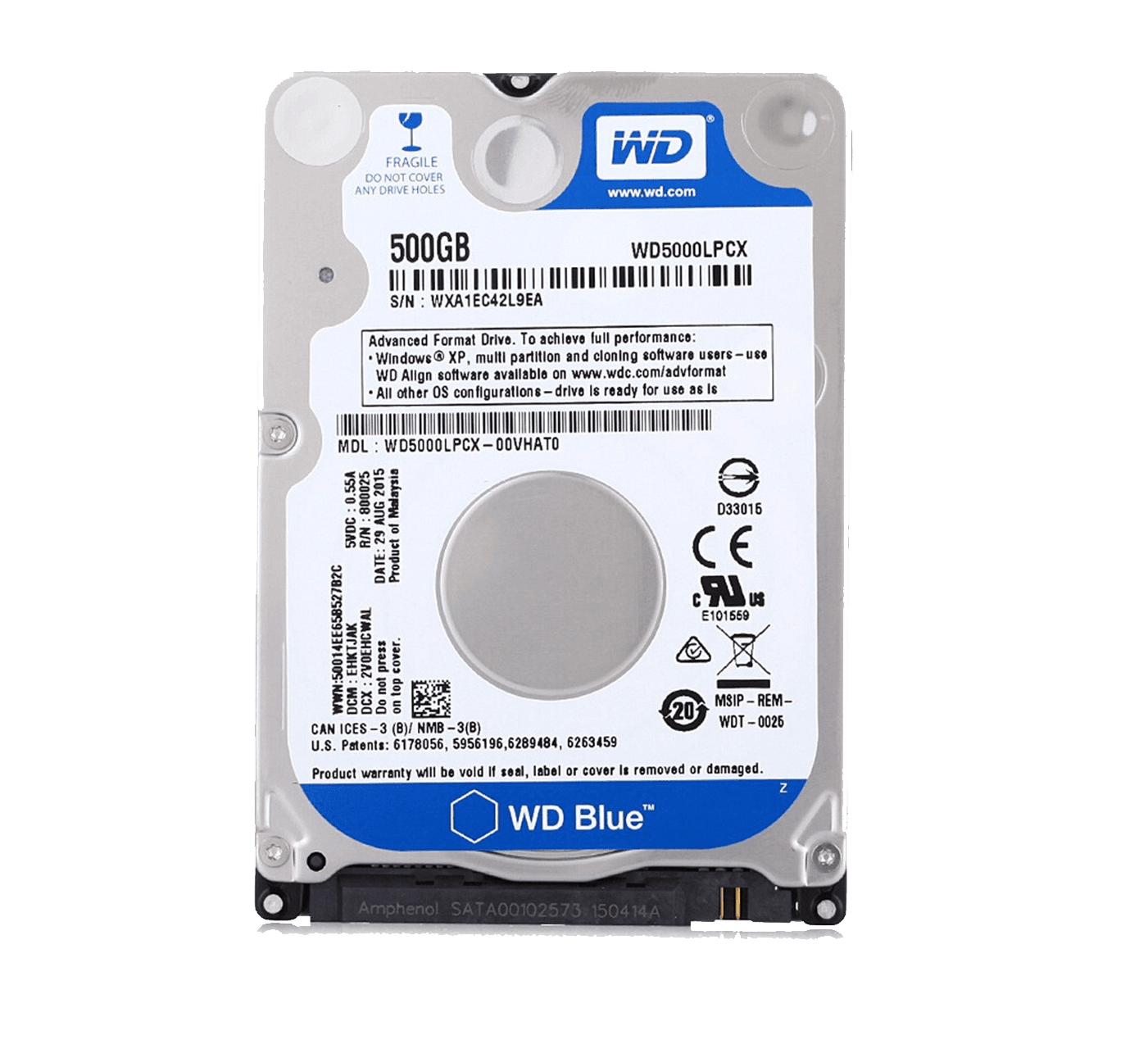 Disque Dur WESTERN DIGITAL 500 Go HDD Interne