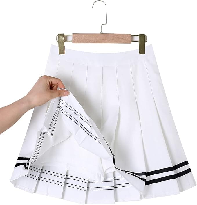Hoerev Femmes Filles Évasé Casual Mini École Tennis Patineur
