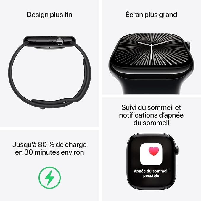 Apple Watch Series 10 (46 mm GPS) Montre connectée avec Boîtier