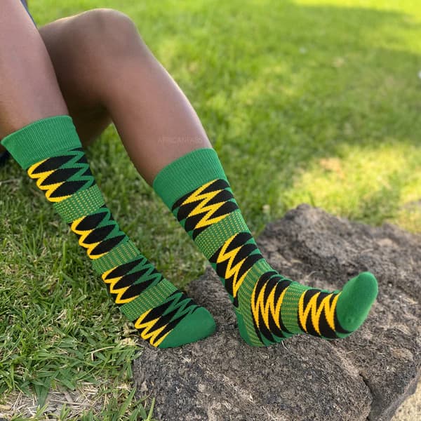 SET ÉCHARPE + CHAUSSETTES - Imprimé africain Echarpes d'hiver