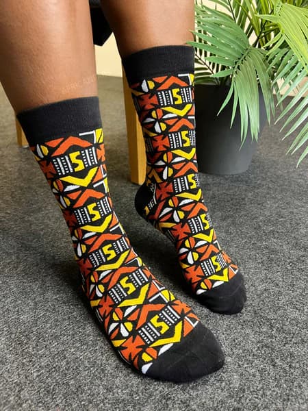SET ÉCHARPE + CHAUSSETTES - Imprimé africain Echarpes d'hiver