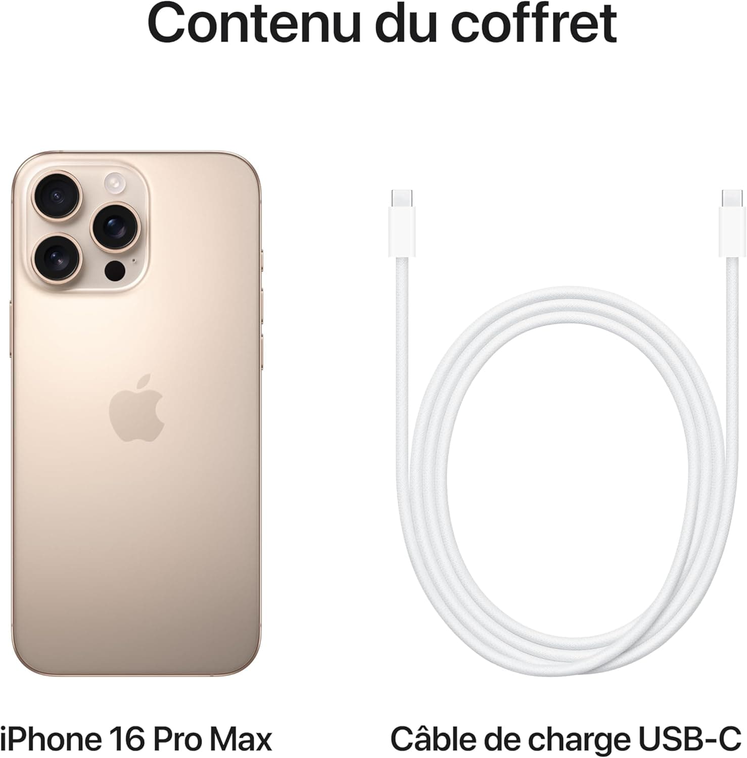iPhone 16 Pro Max - Version Américaine - 256 Go - 8Go RAM - 6,9" - Apple A18 Pro - e-SIM - 48MP+12MP +48MP /12MP - 5200mAh - Garantie 12 mois