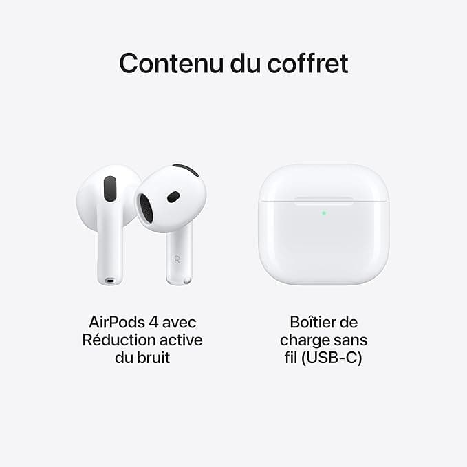 Apple AirPods 4 Écouteurs sans Fil, écouteurs Bluetooth