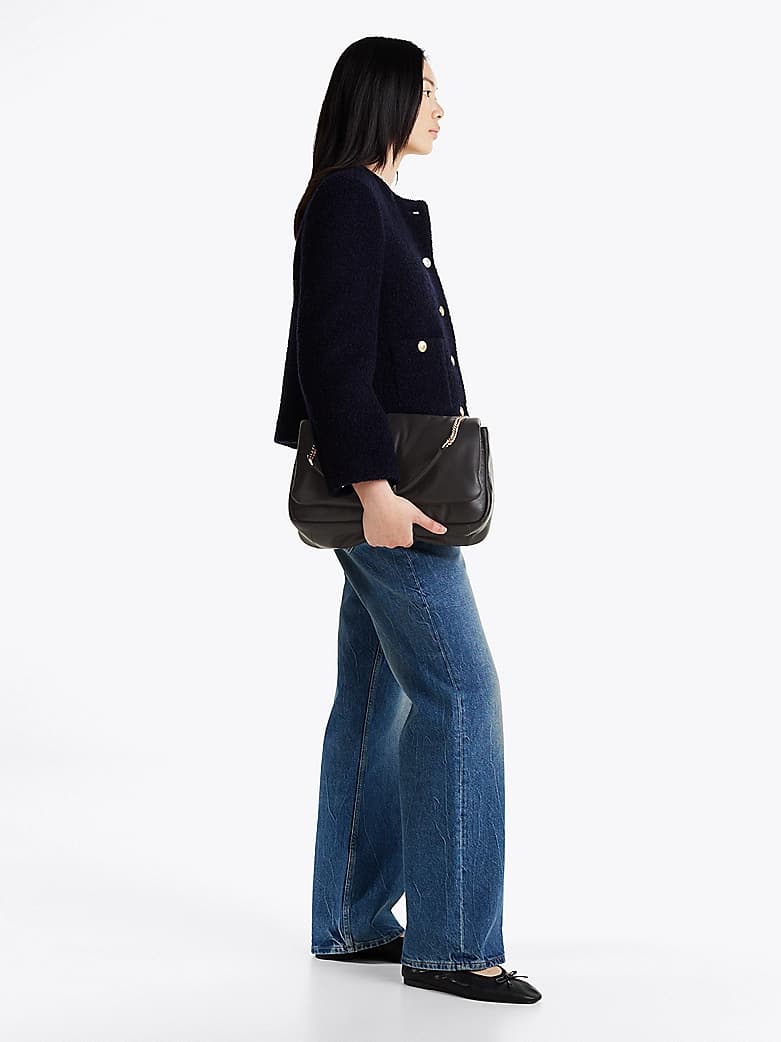 Sac porté épaule Turn Lock en cuir lisse