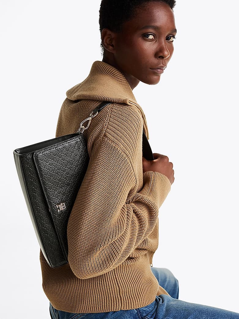 Sac porté épaule à monogramme TH gaufré