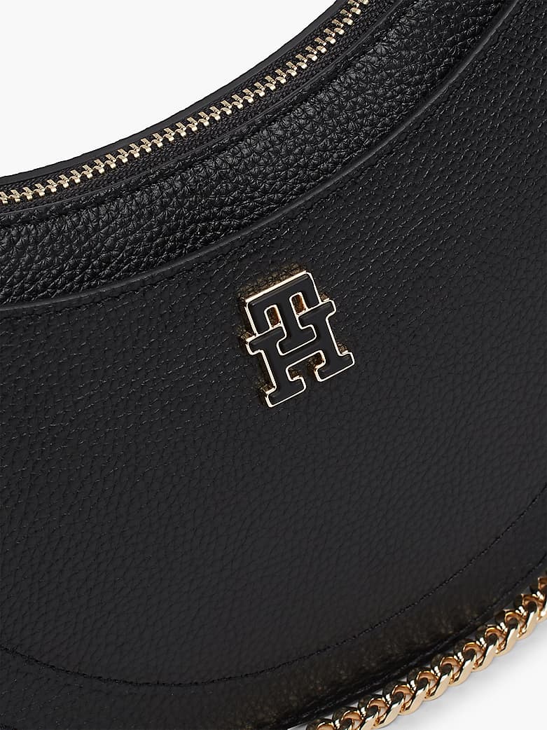 Sac porté épaule en cuir à bandoulière chaîne