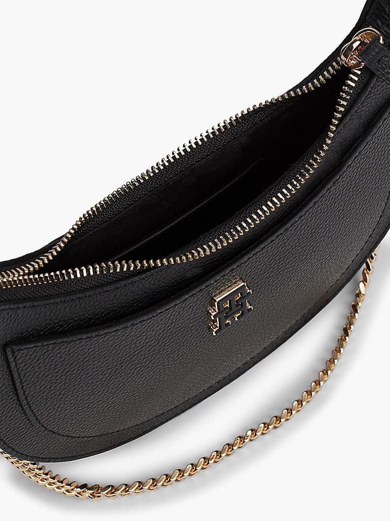 Sac porté épaule en cuir à bandoulière chaîne