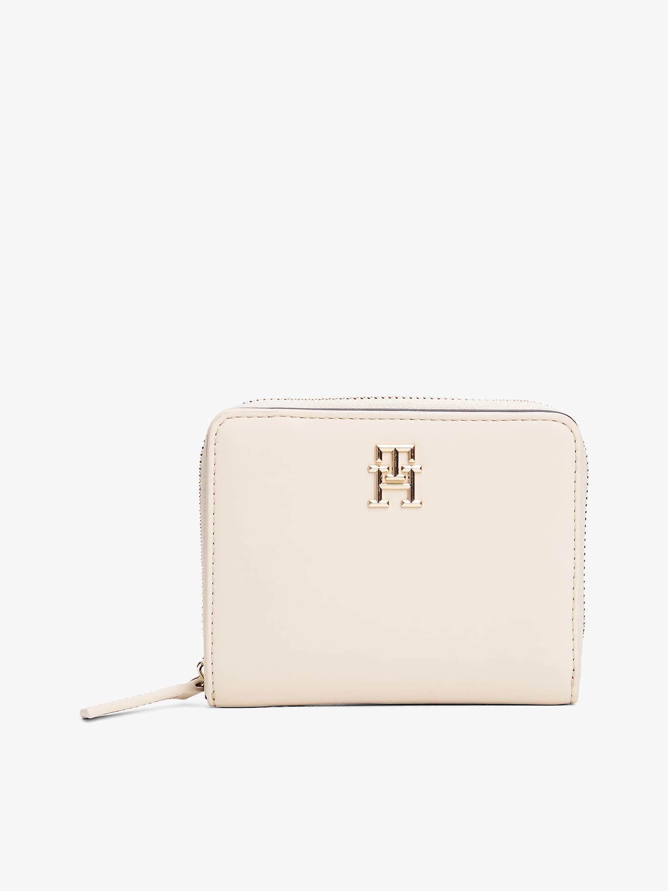 Portefeuille zippé à monogramme TH