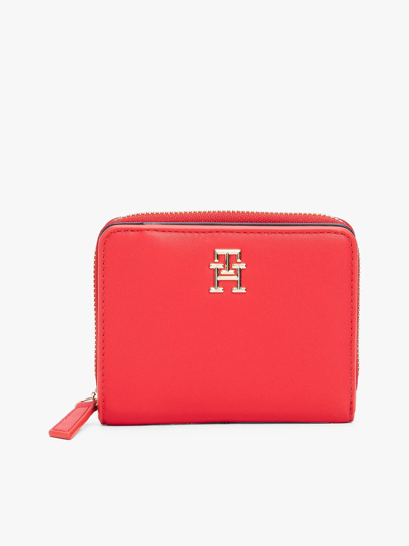 Portefeuille zippé à monogramme TH