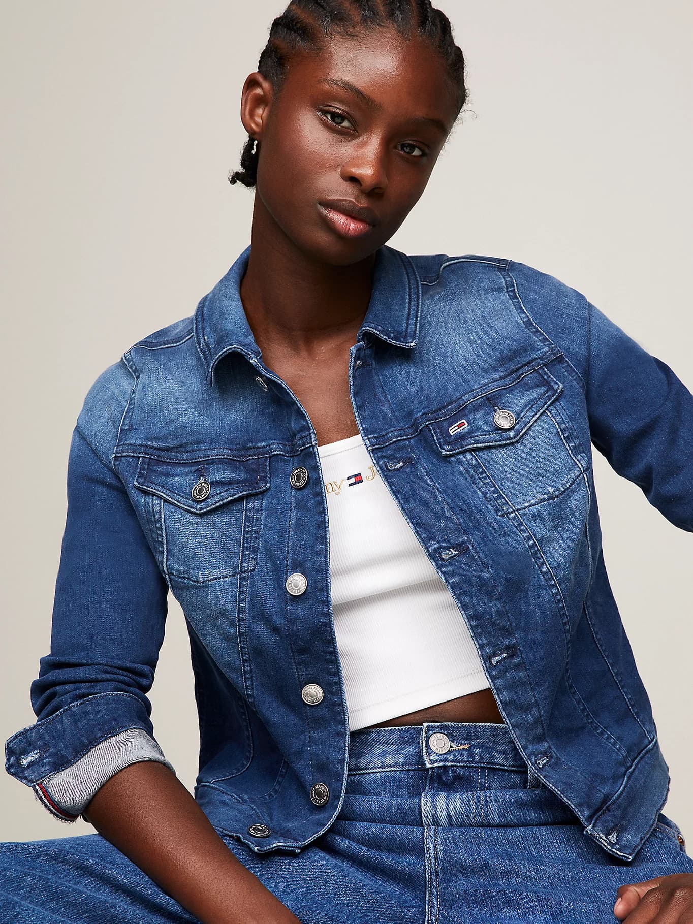 Veste en denim de pur coton