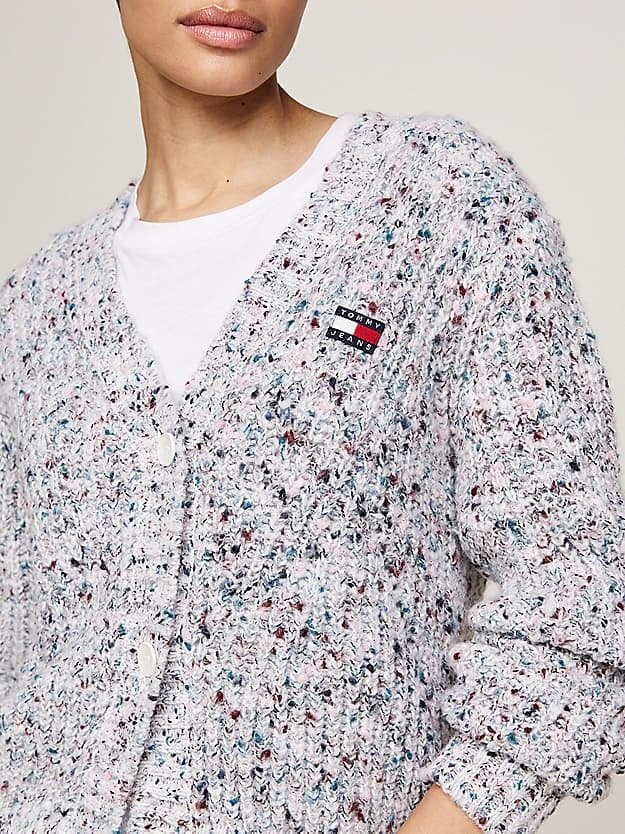 Cardigan en laine chinée Tommy Badge