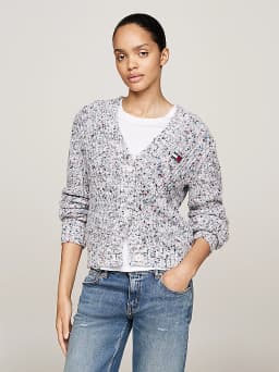 Cardigan en laine chinée Tommy Badge