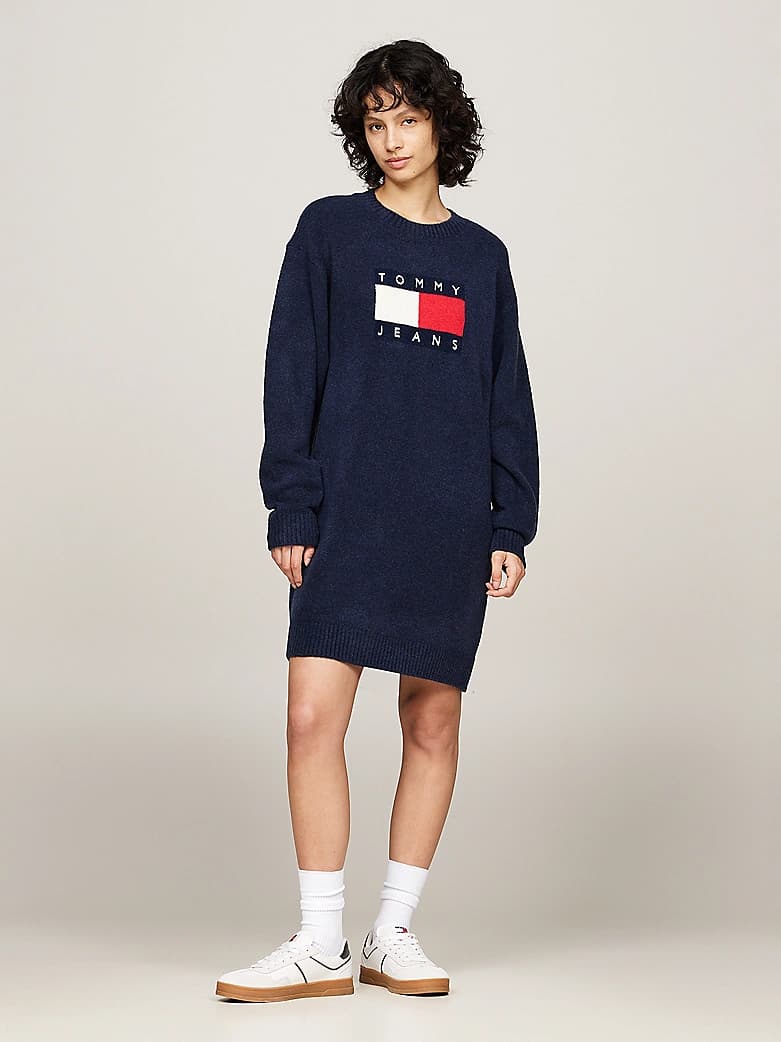 Robe pull décontractée avec laine