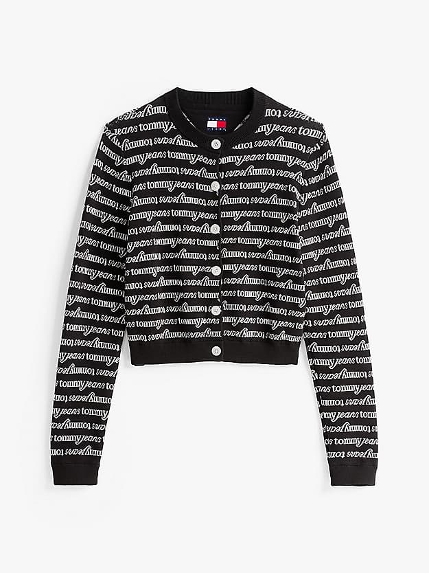 Cardigan court ajusté à motif logo