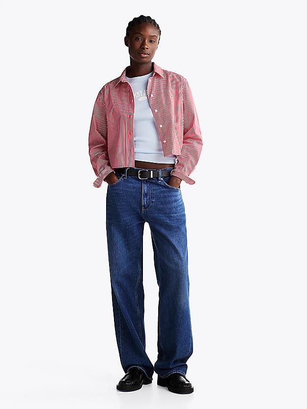 Chemise courte décontractée à rayure