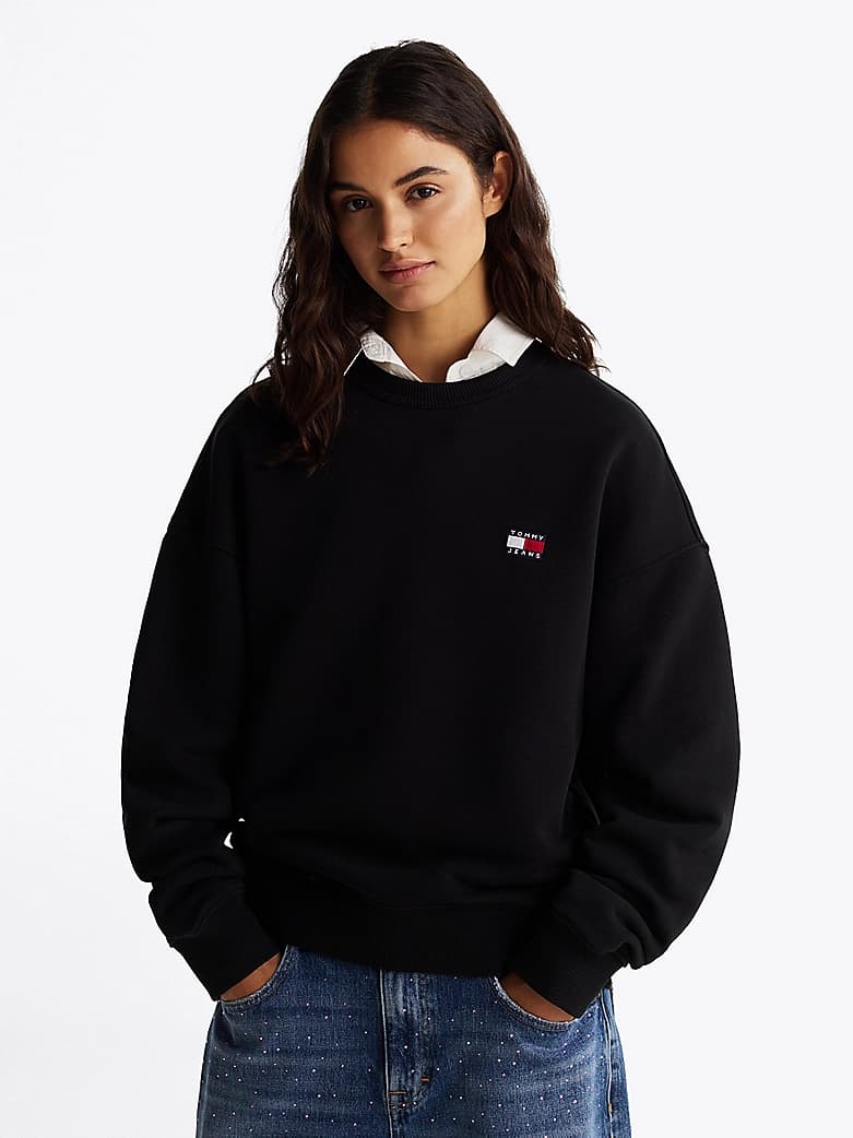 Sweat boxy à badge Tommy