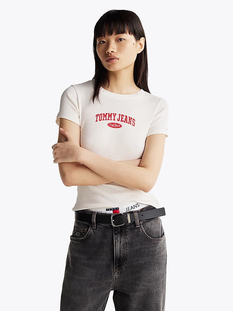 T-shirt ajusté Varsity côtelé