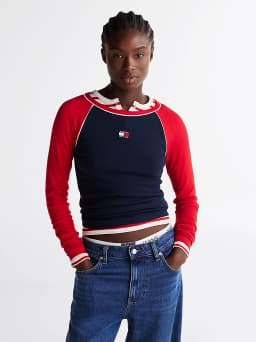 T-shirt ajusté Tommy Badge à manches longues