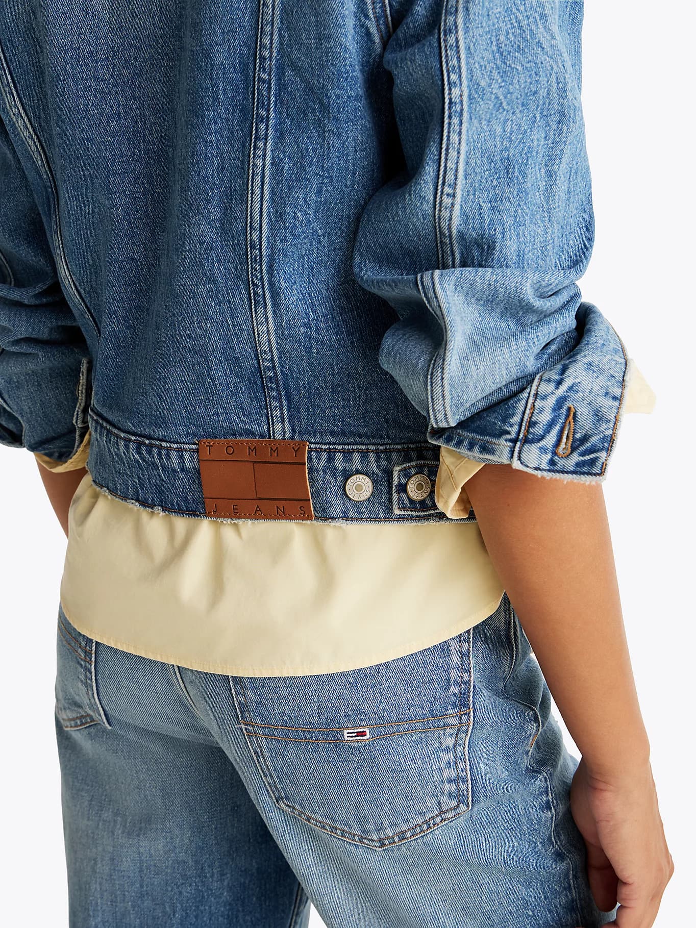 Veste Trucker en denim sans col