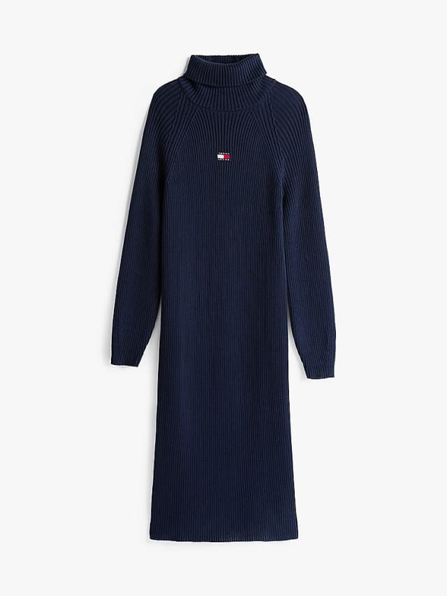 Robe pull longueur midi à col cheminée