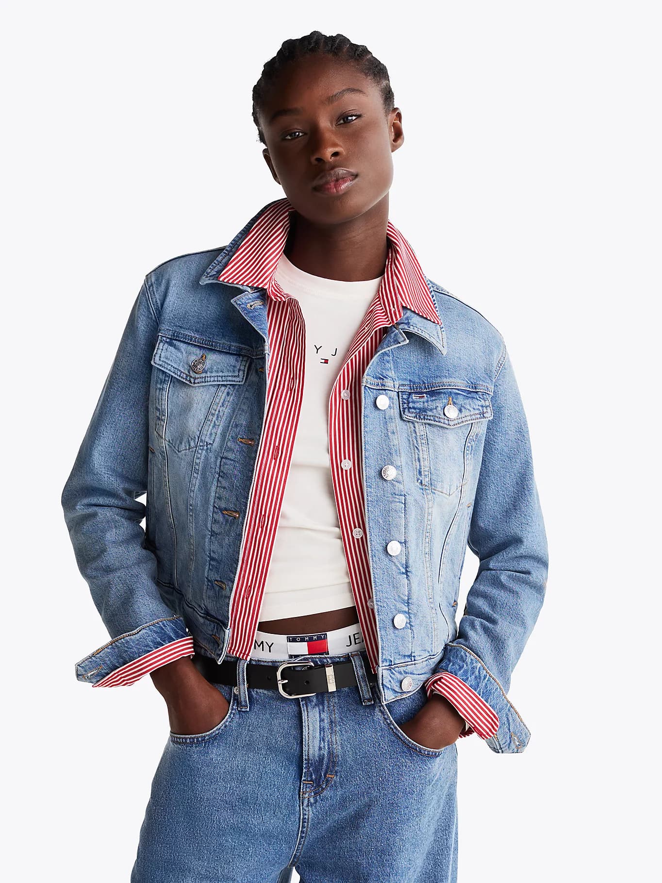Veste Trucker ajustée en denim