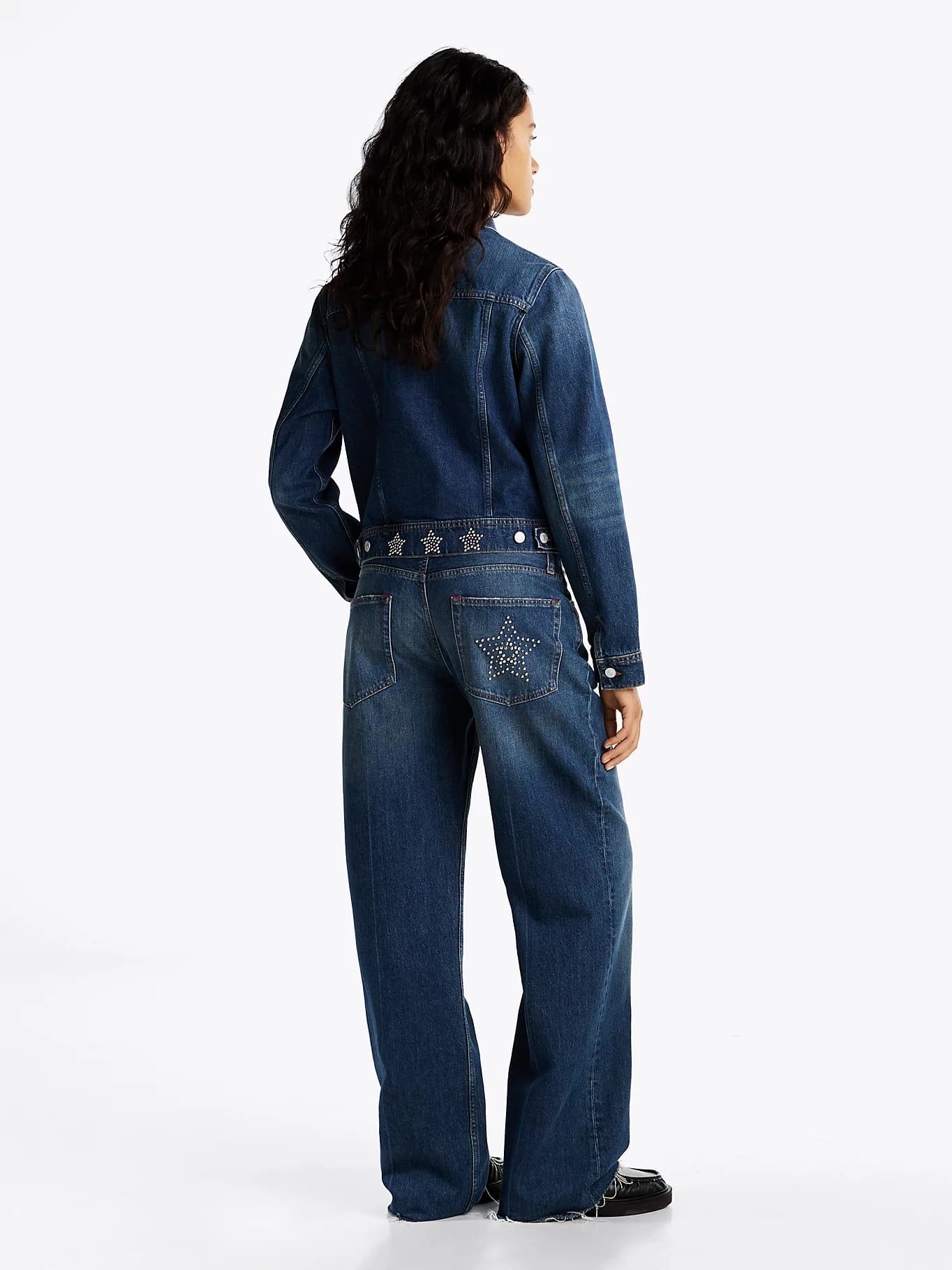 Veste Trucker en denim à clous métalliques