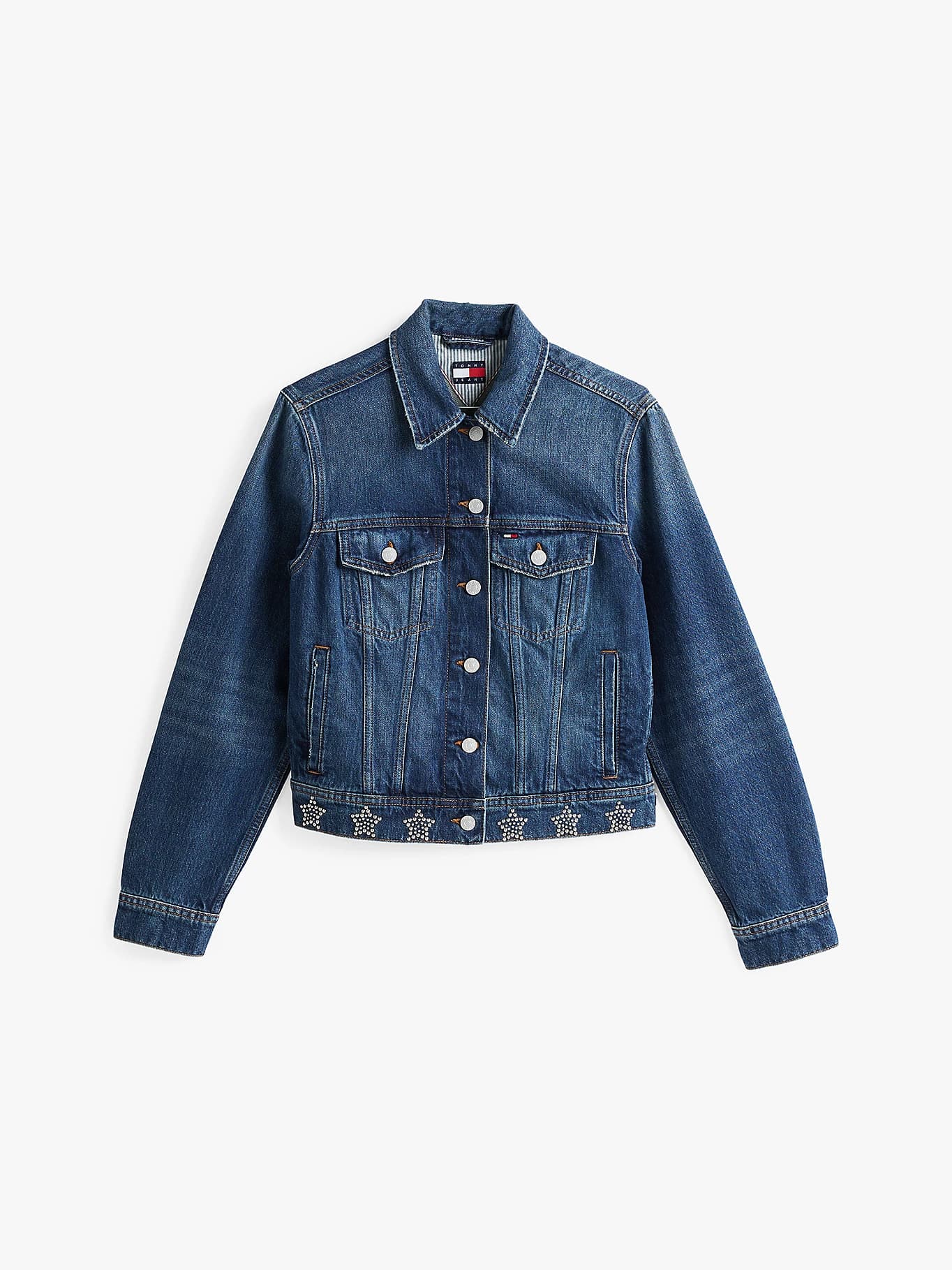 Veste Trucker en denim à clous métalliques