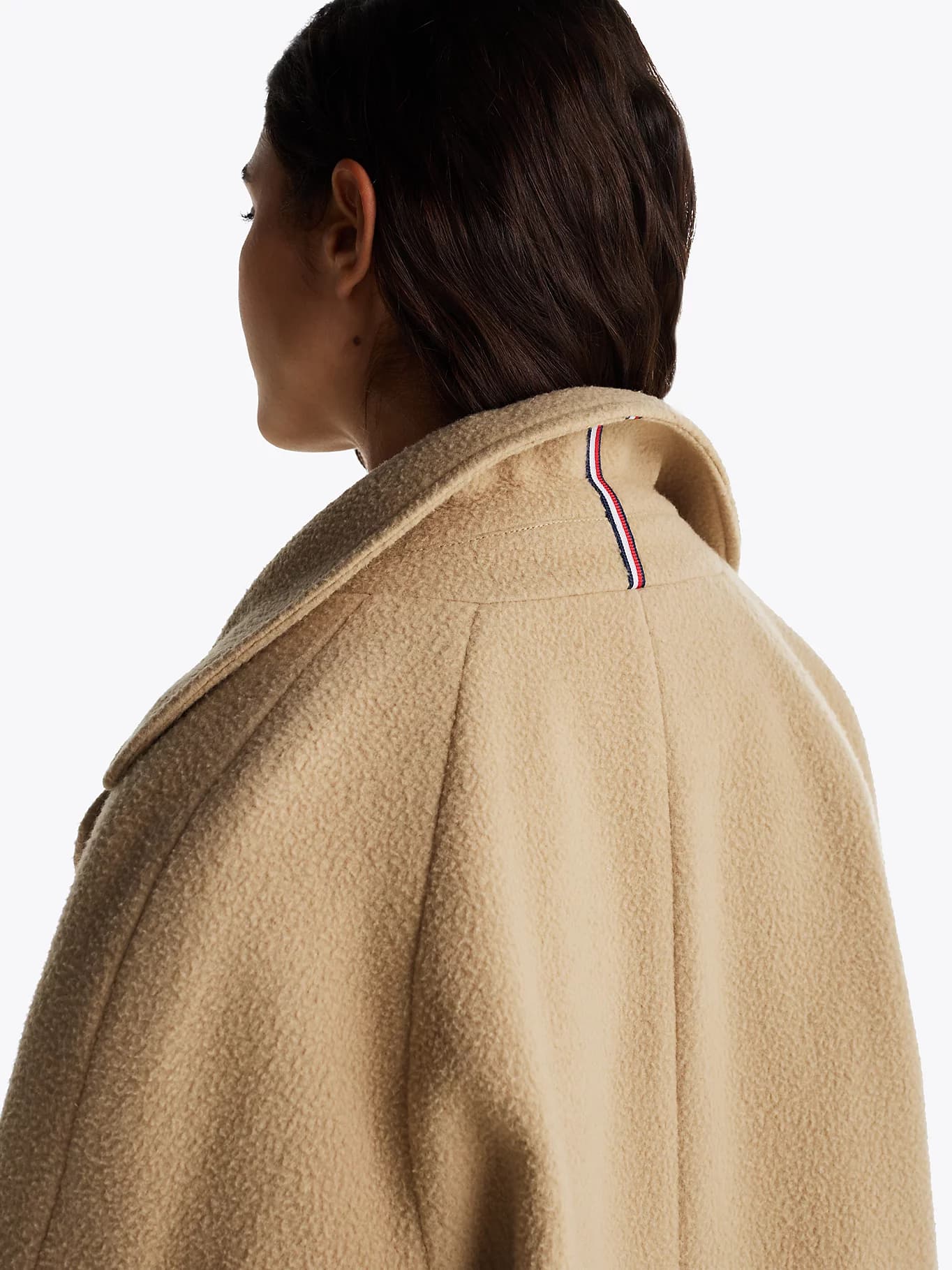 Manteau droit en laine mélangée