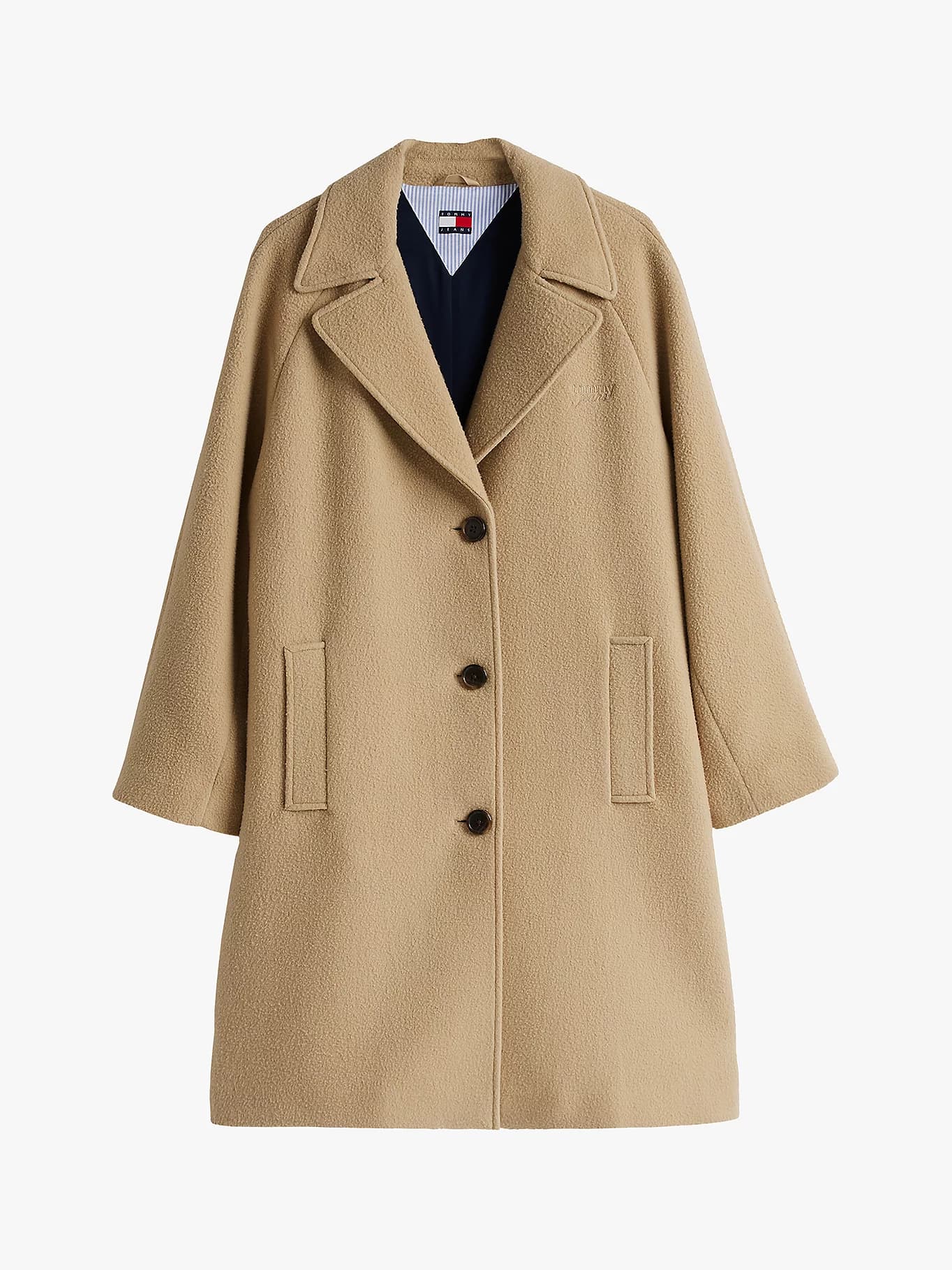 Manteau droit en laine mélangée