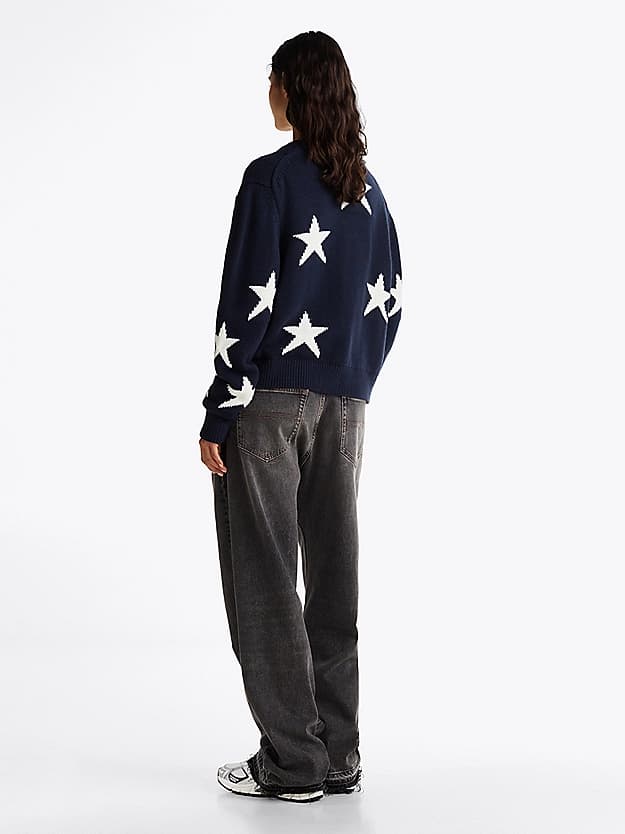 Cardigan tricoté à motif étoiles avec laine