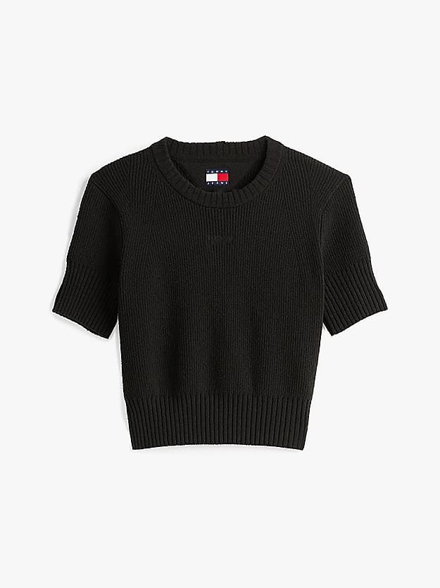 Pull côtelé à manches courtes
