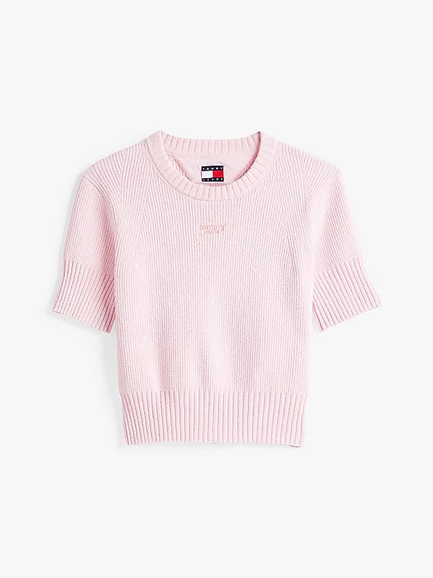 Pull côtelé à manches courtes