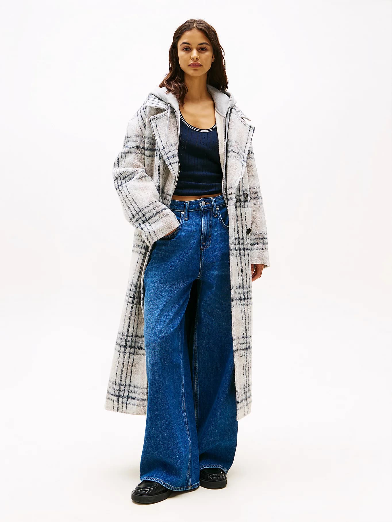 Manteau décontracté en laine mélangée