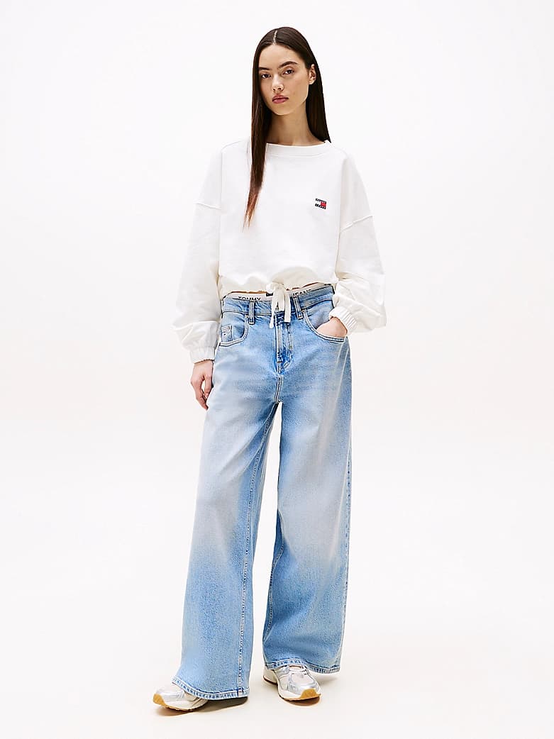 Sweat coupe boxy Tommy Badge