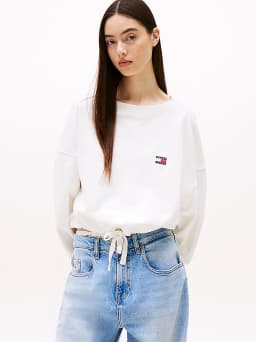 Sweat coupe boxy Tommy Badge