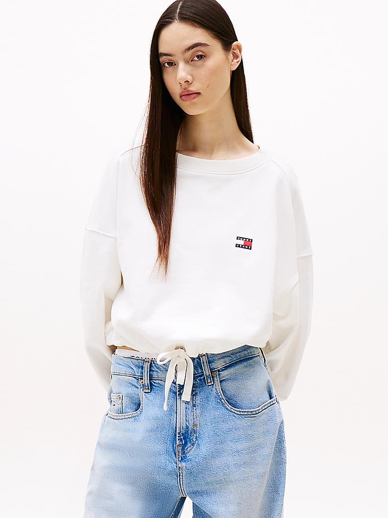 Sweat coupe boxy Tommy Badge