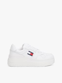 Baskets en cuir à semelle compensée