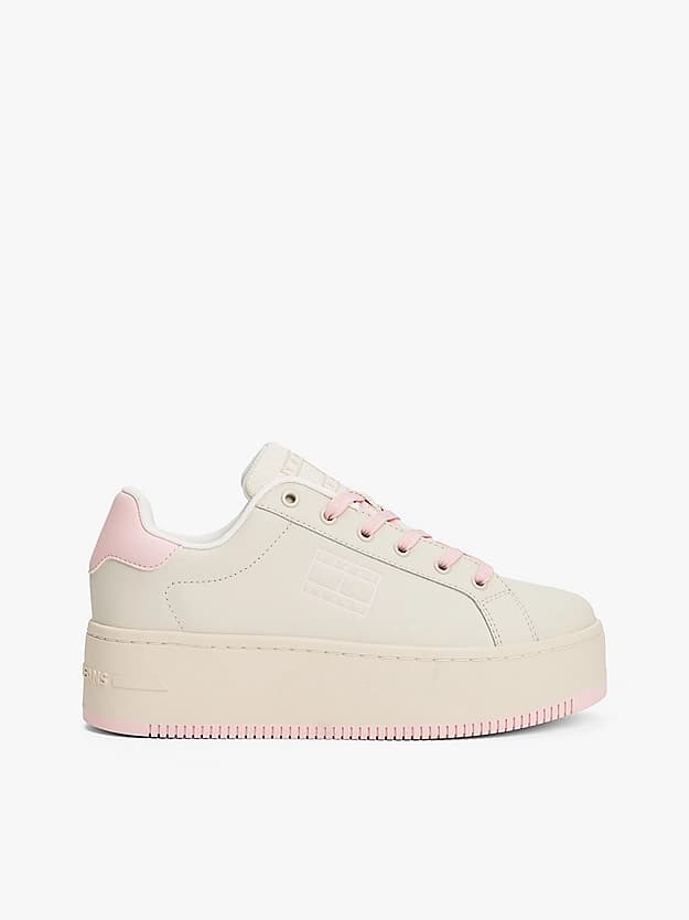 Baskets en cuir compensées