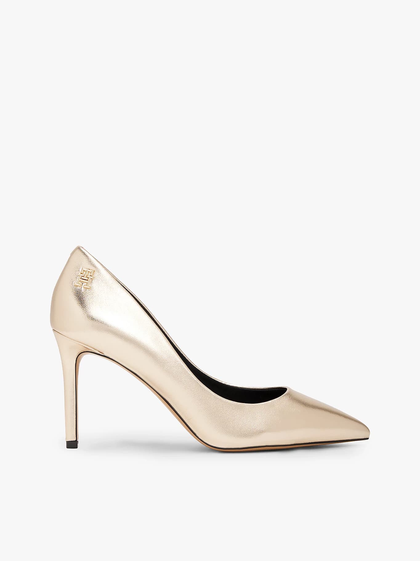 Chaussures à talon pointues en cuir métallisé