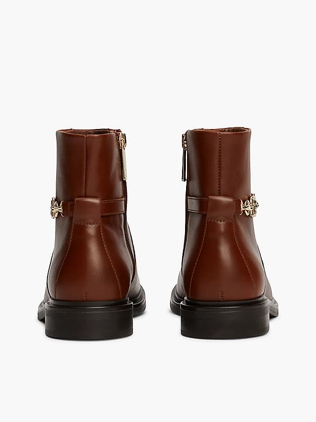Bottines en cuir à chaîne