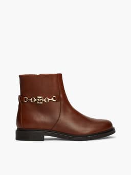 Bottines en cuir à chaîne