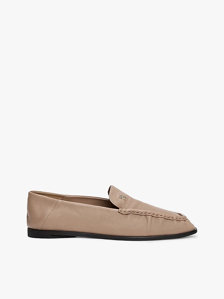 Mocassins en cuir à plaque monogramme TH