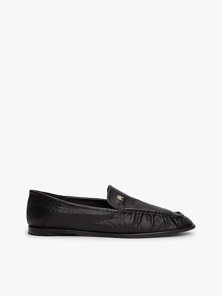 Mocassins en cuir à plaque monogramme TH