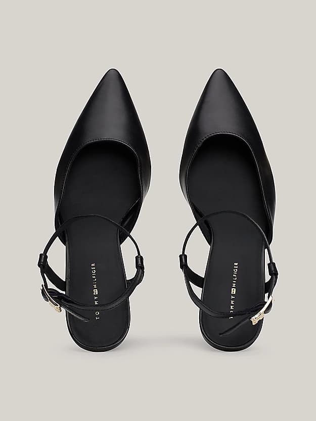 Escarpins kitten heel en cuir à monogramme TH