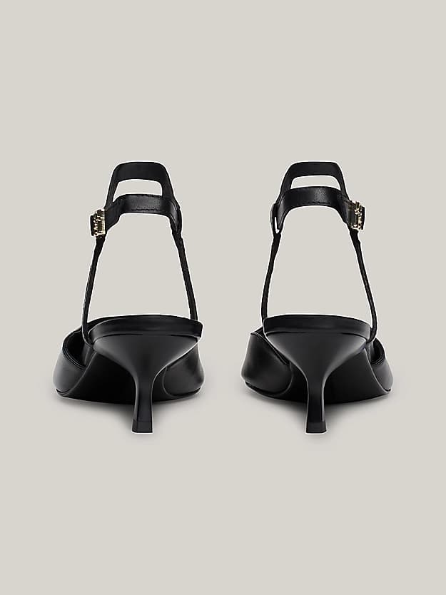 Escarpins kitten heel en cuir à monogramme TH