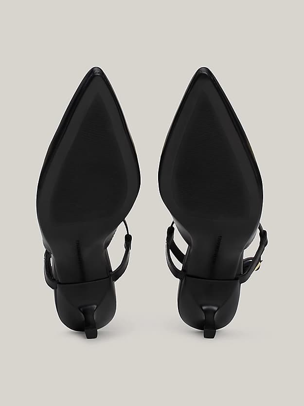 Escarpins kitten heel en cuir à monogramme TH