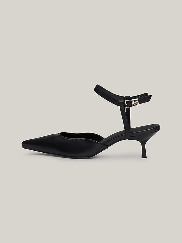 Escarpins kitten heel en cuir à monogramme TH